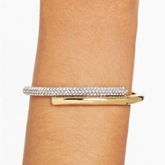 Swarovski Dextera Bangle Bracelet Gold Pave MEDIUM Hinge Clamper Quiet Luxury - Picture 2 of 12
